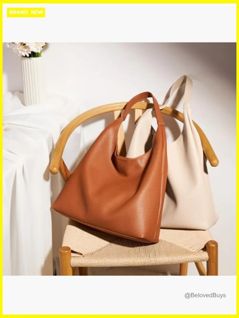 Slouchy Hobo Bag Vegan Leather Tote Shoulder Casual Travel Purse